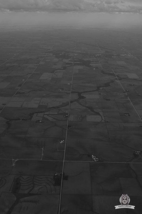 USA roads from sky Black and White